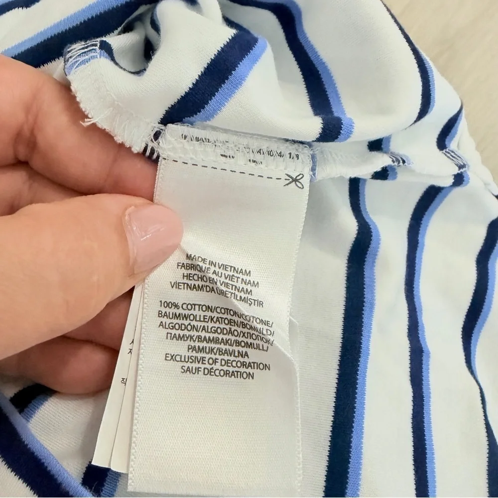 Polo Ralph Lauren Men’s Classic Fit Polo Shirt White Blue Striped Short Sl Large